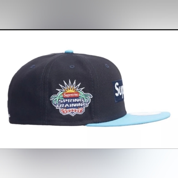 NWT Supreme Box Logo Fitted Hat Blue Size 7 1/4 - Picture 3 of 12